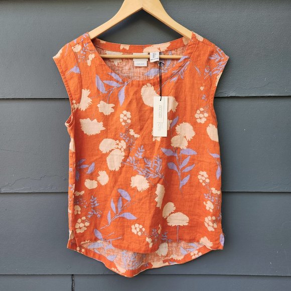 Rachel Zoe Tops - NWT Rachel Zoe Floral Linen Cap Sleeve Top - Size Small